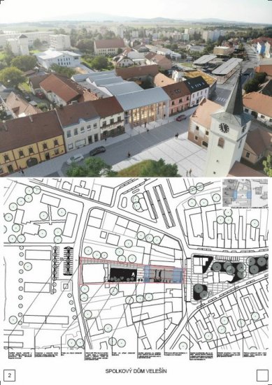 Spolkový dům Velešín - výsledky soutěže - Odměna - foto: Grido, architektura a design, s.r.o.