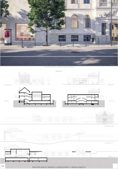 Revitalization of the Sokol Gymnasium Area in Rokycany - Competition Results - 3rd place - foto: BY architects, spol. s r.o. 