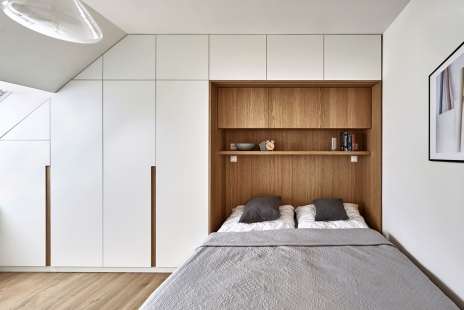 <blockquote>Modest sized apartment for maximum use</blockquote> - Attic Apartment Nusle - Bedroom - foto: Daniel Čáha pro M&T