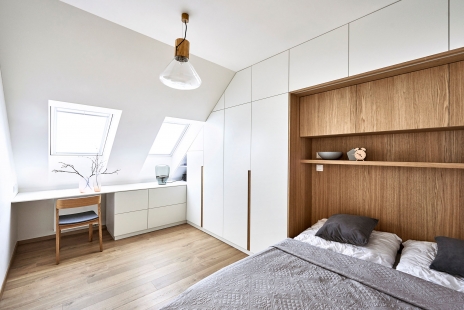 <blockquote>Modest sized apartment for maximum use</blockquote> - Attic Apartment Nusle - Bedroom - foto: Daniel Čáha pro M&T