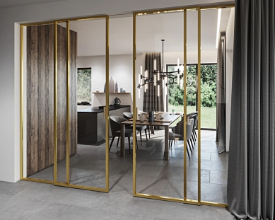 Glass partition DORSIS DIGERO – a sophisticated solution that separates the kitchen from other parts of the apartment