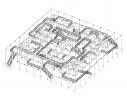Vítězem Miesovy ceny za rok 2024 je Studijní pavilon v Braunschweigu. Cenu pro začínající architekty získala knihovna v Barceloně. - Axonometrie