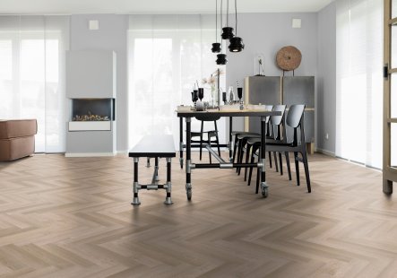 Minimalism organic floors PURLINE: XXS formats for herringbone pattern