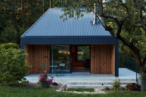 House with a sloped roof and VELUX skylights