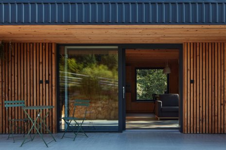 House with a sloped roof and VELUX skylights